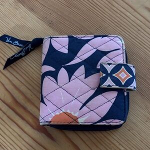 Vera Bradley Pink and Navy Quilted Wallet